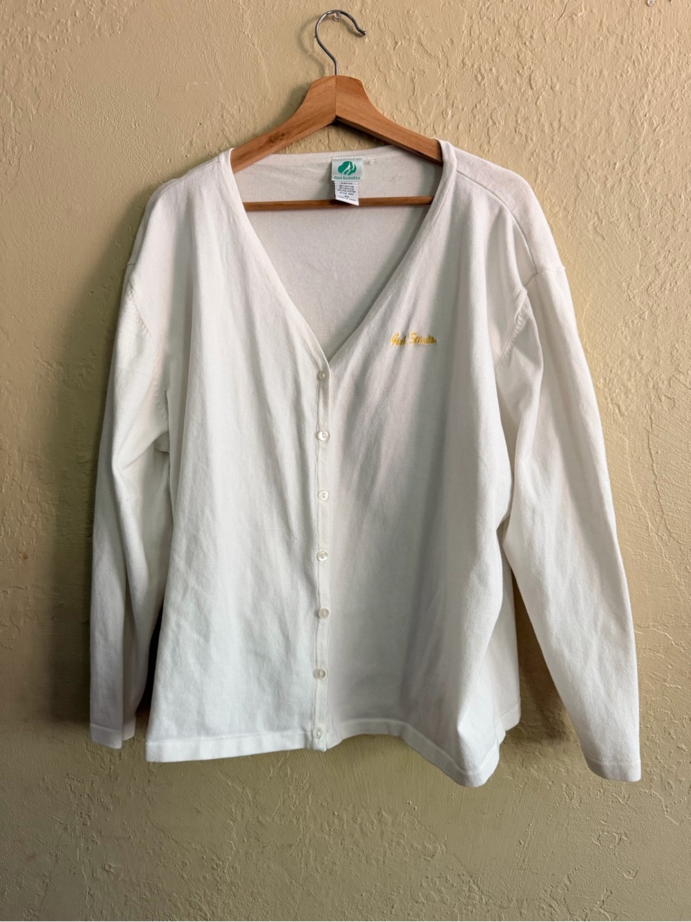 Classic White V-Neck Button Cardigan